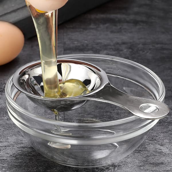 2 stk. Premium Egg Separator i rustfritt stål, eggehvite separator, kjøkkenverktøy (sølv) -10935
