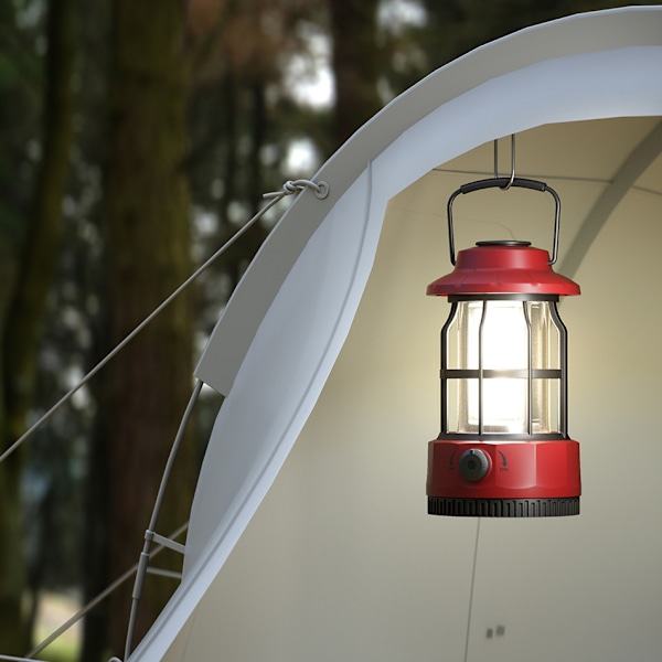 Nya Campinglampor Utomhus Campinglampor Tältlampor Bärbar Lykta Gåvor Ningbo Retro Laddningsbara Campinglampor L803b Red [Battery] 100*185Mm