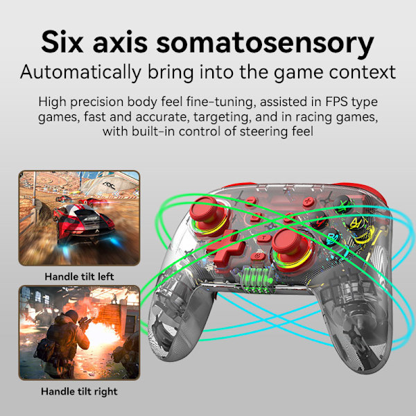 S3 Trådlös Bluetooth Gamepad Kompatibel med Android, iOS, PC, TV