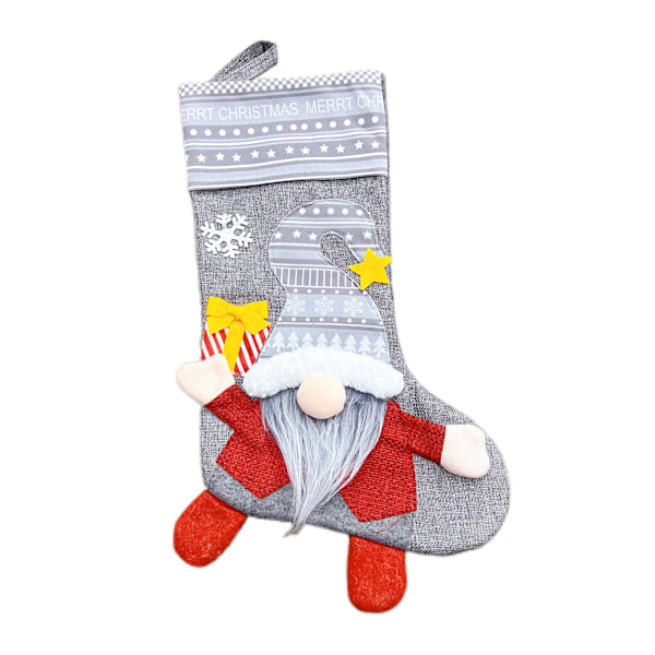 Julepynt på salg - Lange jule-strømper, gavepose, store jule-strømper, dekorativt anheng Large Christmas Socks [Gray