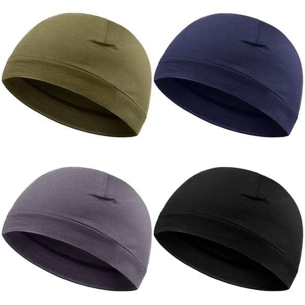 Pieces Herr Skull Caps Mjuka Bomulls Beanies Stretchiga Hjälmfoder Multifunktionella Huvudbonader för Män Kvinnor-14651