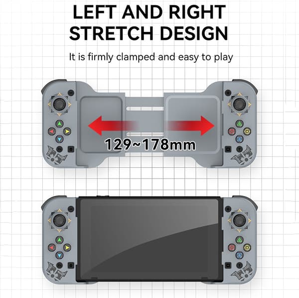Grå IINE Mini Bluetooth-kontroller, multifunksjonell joystick kompatibel med Android og iPhone spillfjernkontroll
