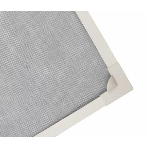 Vit ram med grå tråd och magnetremsa, Fönstermyggnät med innovativ magnetfäste | Myggnät upp till 150 x 70 cm individuellt cu