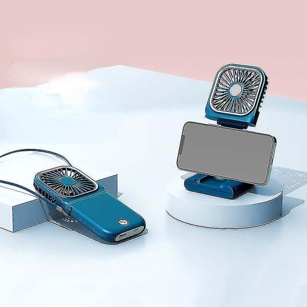 Kannettava USB tuulettimen kaula taitettava ladattava Mini Fan_y blue