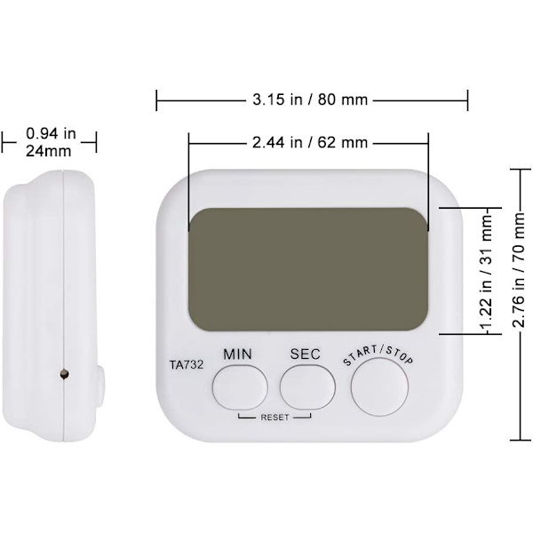 Digital Timer, 2-pak Basic Høj Lydstyrke Alarm Nedtællings Digital Timer Køkken Timer Begivenhed Timer