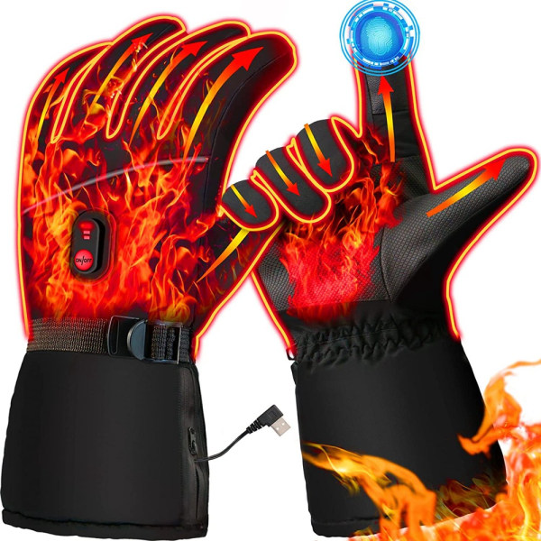 Opvarmede handsker Genopladeligt elektrisk batteri Varmehandsker Touchscreen Opvarmede handsker varme skihandsker