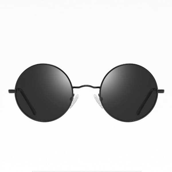 Retro runde polariserede solbriller, metalstel, små linser, unisex