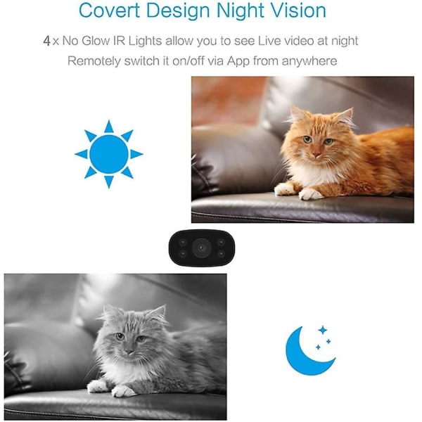 Säkerhetskamera Utomhus/inomhus med Spotlight, Night Vision Home Cam