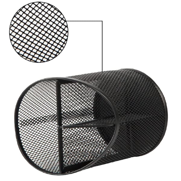 2-pak Blyantholder, Grid Rund Blyantholder, 3 Rum, til Kontor Hjem Skole, Sort-14350