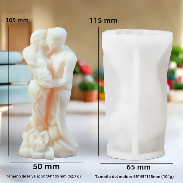 Par Serie - Whispers, 3D Valentinsdag Lysform, muliggør DIY rose- og kysseformede lys, egnet til duftlys, chokolade de
