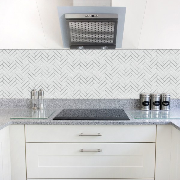 10 kpl 15*15cm/5.91*5.91" pohjoismainen moderni minimalistinen valkoinen kalanruotolaattatarrat Makuuhuoneen keittiön olohuoneen seinätarrat