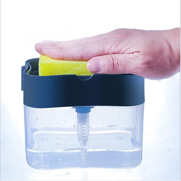 1-pack kreativ tvåldispenser plast mörkgrå diskborste verktygstillbehör hushållsrengöringsverktyg