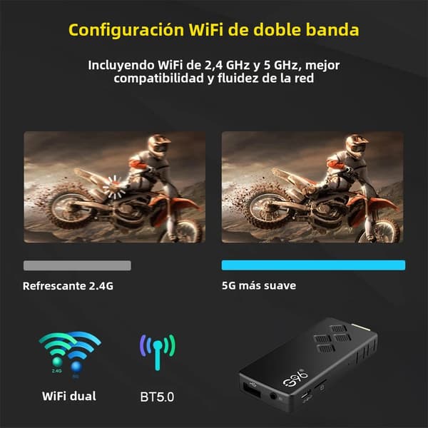Q2 4K streaming TV-sticka, kompatibel med röstassistenter, stöder Android 13, fyrkärnig H313-processor, portabel mediaspelare. 2GB+8GB
