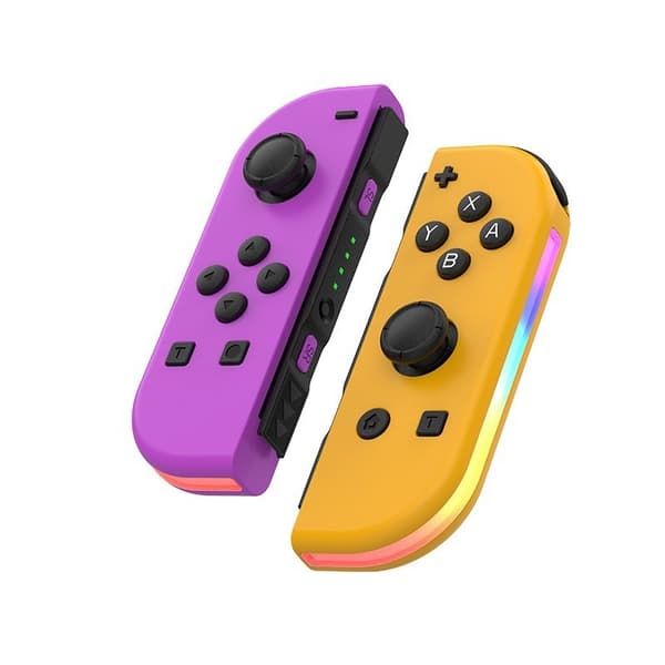 Grå Bluetooth Trådløs Spilcontroller til Nintendo Switch med Wake-up, Dobbelt Vibration, RGB-lys