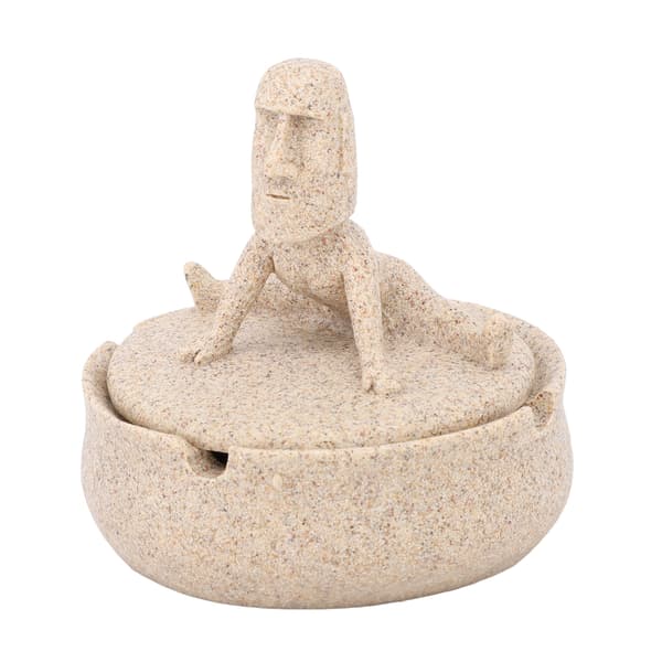 Påskharts Moai-statyer, unika hemdekorationer med lock.