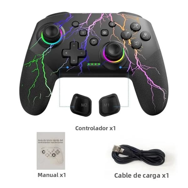 Sort og blå trådløs Bluetooth-controller med Turbo Dual Vibration, kompatibel med PS4/PS4 Pro/PS4 Slim/PC