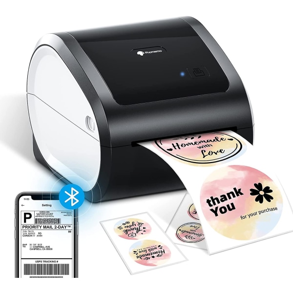 Bluetooth termisk printer- D520-bt forsendelsesetiketprinter 4x6 printer til små virksomheder og pakker, stregkode, adresseetiketter