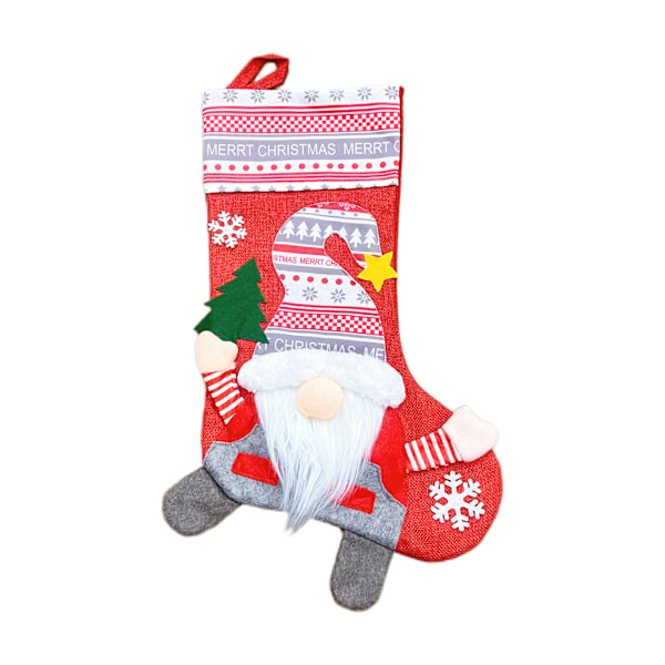 Julepynt på salg - Lange jule-strømper, gavepose, store jule-strømper, dekorativt anheng Large Christmas Socks [Gray