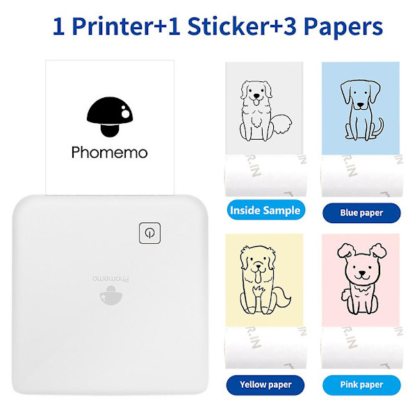 M02 Pro Termisk Miniprinter - Bærbar Printer Kompatibel med iOS og Android - 15/25/53mm Termisk Etiketudskrivning