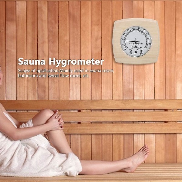 Saunan lämpömittari ja hydrometri, saunan puinen lämpömittari 2 in 1 saunan lämpötilan kosteusmittari