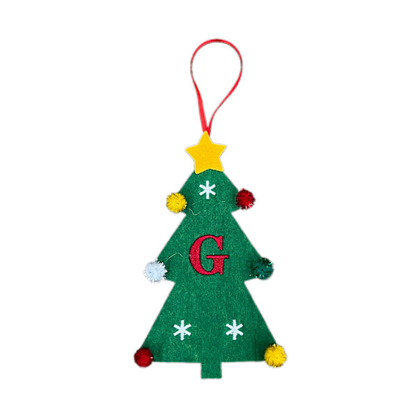 Nye filt juletrpynt 2024 Mini juletrbroderi Engelsk bokstav julepynt Små hengende deler Christmas Tree [G