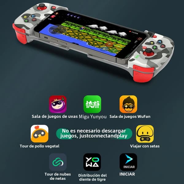 Sort D3s Mobil Spilcontroller Kompatibel med Switch/Android/iOS/PC, Udvidbar