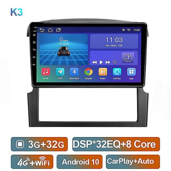 Android 11 Bilradio Stereo 2 Din For Kia Sorento Bl 2002-2011 Multimedia Videospiller Auto Audio Gps Navi Carplay Dsp 4g Ingen DVD 8core 3G 32G camera