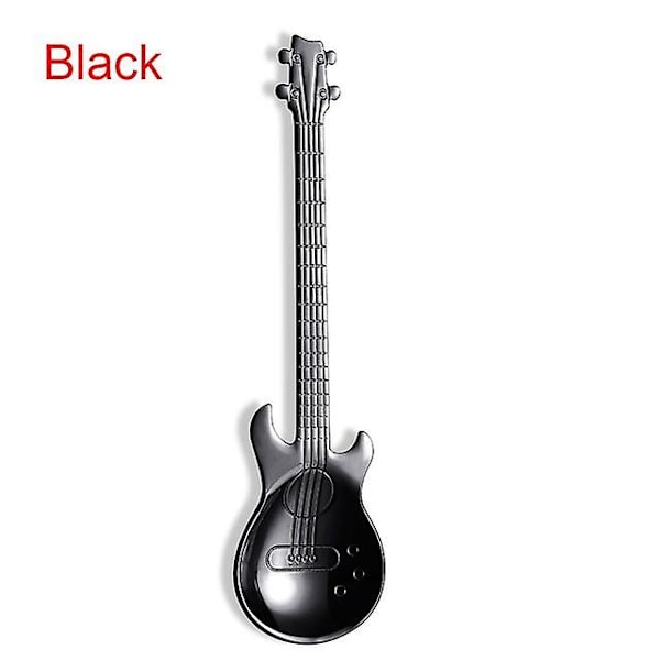 Ny Design Guitar Formet Kaffe Ske, Rustfrit Stål Musikalske Kaffeskeer Teskeer Blandeskeer Sukkerske
