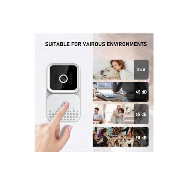 Trådlös WiFi Video Dörrklocka Kamera HD Mörkerseende Smart Hem Säkerhetsklocka