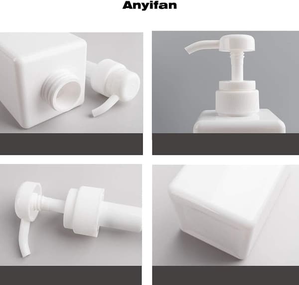 450ML Tvåldispenser Set med 2 Tomma Pumpflaskor Plastflaskor för Kök och Badrum - Vit A
