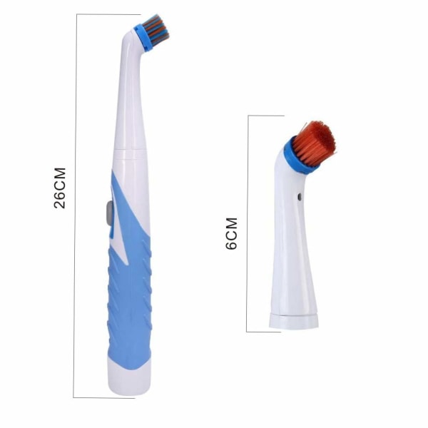 Elektrisk rengøringsbørste med husholdnings-universal 4 børstehoveder til badeværelse/køkken og sko Husholdnings-kraftskrubbebørste (hvid & blå)