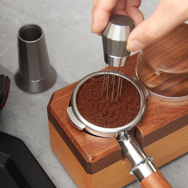 WDT Tool Coffee Omrörare Professionell Barista 0,4 mm nålfördelning WDT-verktyg med stativ (grå nytt WDT-verktyg)
