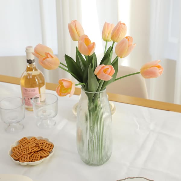Kunstige tulipaner, champagne, 12 stk