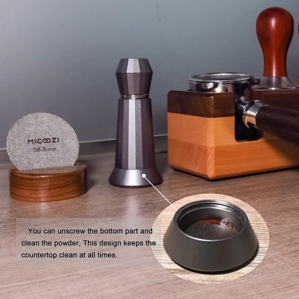 WDT Tool Coffee Omrörare Professionell Barista 0,4 mm nålfördelning WDT-verktyg med stativ (grå nytt WDT-verktyg)