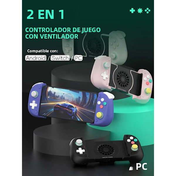 Gul 2.4G Trådløs Spilcontroller, Kompatibel med Linux, Android-telefon, PC og Smart TV, Joystick Gamepad