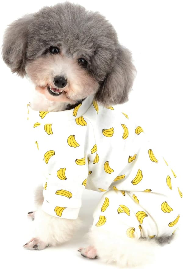 Bomulls Pyjamas för Hund, Sött Tryck, Bananmönster, Medium, 10370