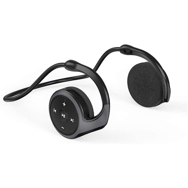 Trådlösa sport Bluetooth hörlurar, hopfällbara lätta hörlurar Trådlöst stereoljud, stöd för minneskort, bekväma on-ear hörlurar för löpning Black