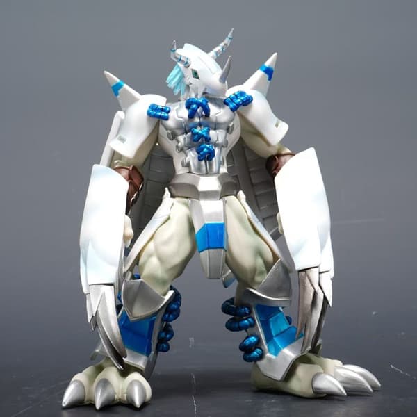 Digital Monster Anime Figur, 20cm Wargreymon Hvit Statue Samleobjekt Skrivebordsdekorasjon for Voksne