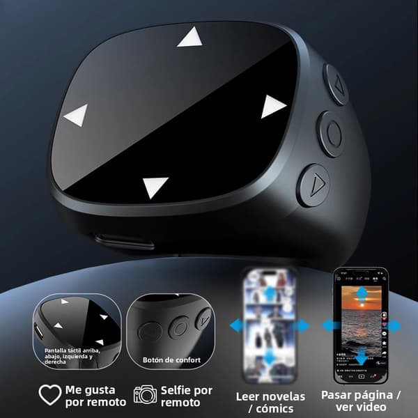 Bluetooth 5.3 trådløs fjernkontroll for videoskrolling, selfie, e-boklesing, rosa Pink