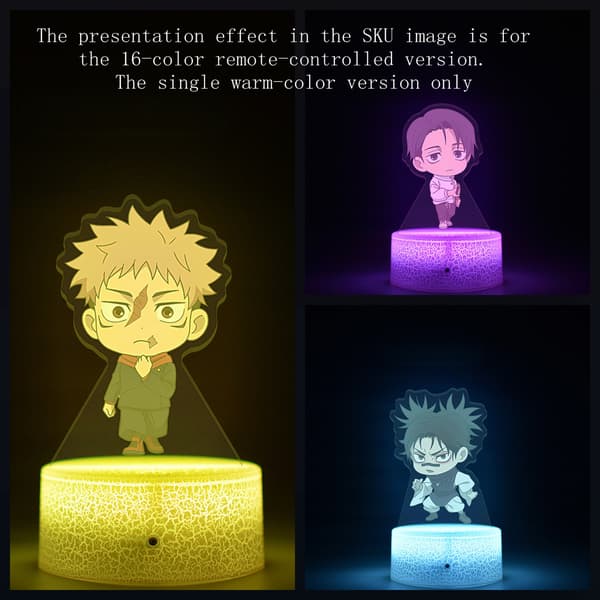 Chibi Anime-inspirert LED Nattlys, Akryl Lampe med Mannlig Karakter
