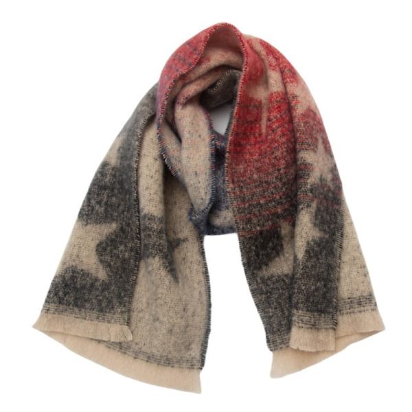Dam Scarf med Gradienter i Stjärnform, Cashmere-Textur, Varm och Tjock för Vintern 6