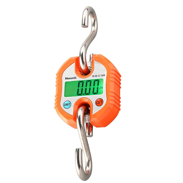 Bagagevægt Kranvægt 150 kg Dobbelt præcision elektronisk digital krogskala Mini Lcd Ring Hængevægt Bagagevægt (orange)