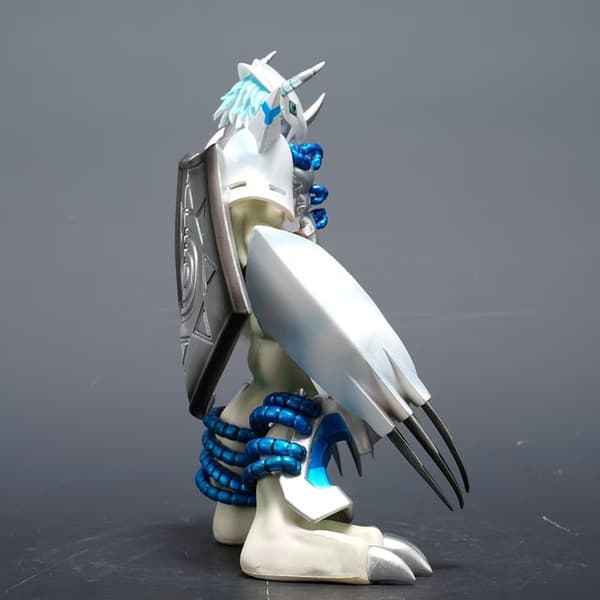 Digital Monster Anime Figur, 20cm Wargreymon Hvit Statue Samleobjekt Skrivebordsdekorasjon for Voksne