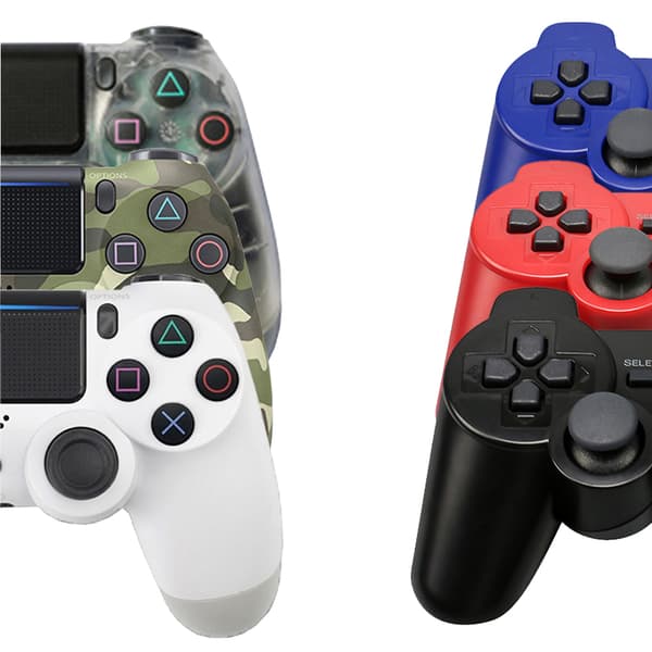 Ghost Fire Trådløs Bluetooth Controller med PS4/Slim/Pro, Dobbelt Vibration, Kompatibel med Windows, PC, iOS, Android