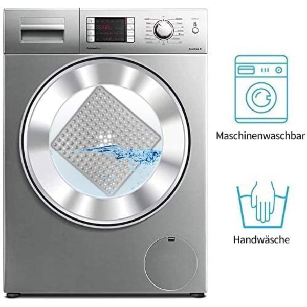 Firkantet sklisikre badematte med sugekopper - Slitesterk og stilig - Sklisikker dusjmatte - Moderne design - Kvalitetssugekopper - Kan vaskes i maskin og