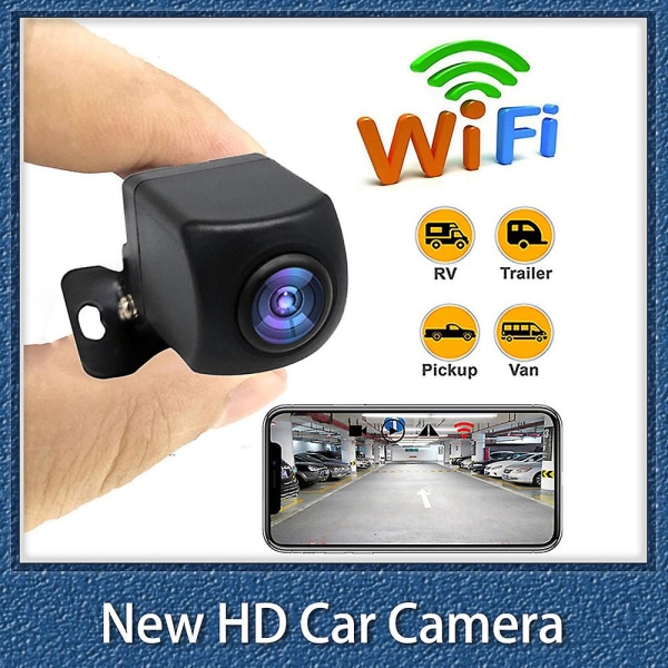 Bil Backup Kamera Wifi Backup kamera Bakkamera Ny HD trådløs bil Køretøj Frontkamera Support Android og Ios