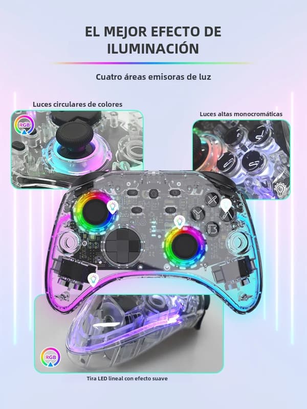 Sort Z01X Trådløs Spillkontroller Kompatibel med Switch, PC, Android og iOS, Gyro, Turbo