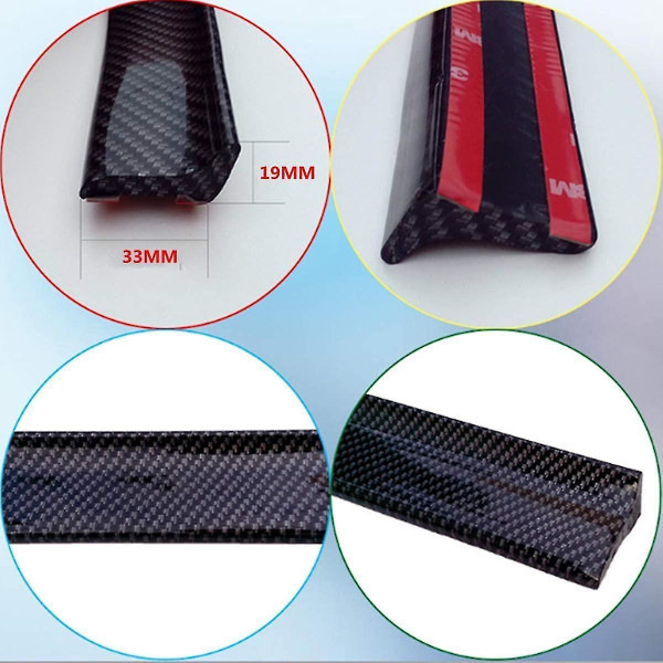4,9 ft (150 cm) Universal Black Carbon Fiber Trunk Spoiler Lip Kit Bil Bagspoiler Eksteriør Bag Spoiler Kit Universal Passer