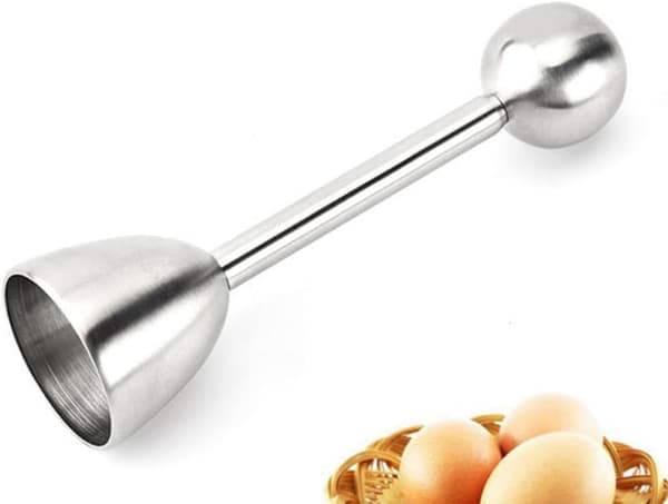 1 pakke eggåpner i rustfritt stål, eggeskallkutter, kjøkken eggåpner for husholdningsbruk, for rå/myke/harde egg, sølv