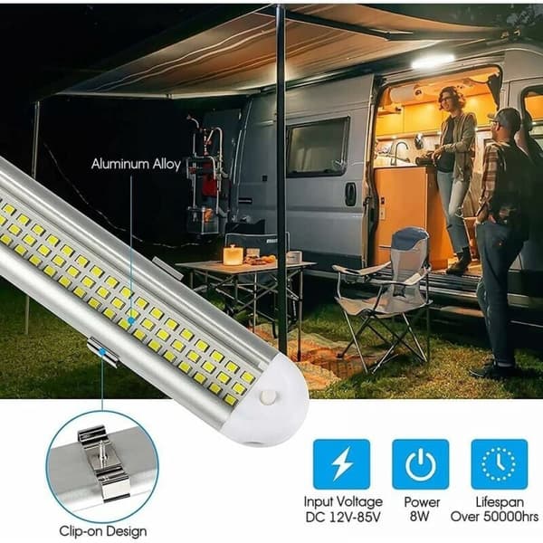 12V LED-ljusremsa, 120 lamppärlor, med strömbrytare